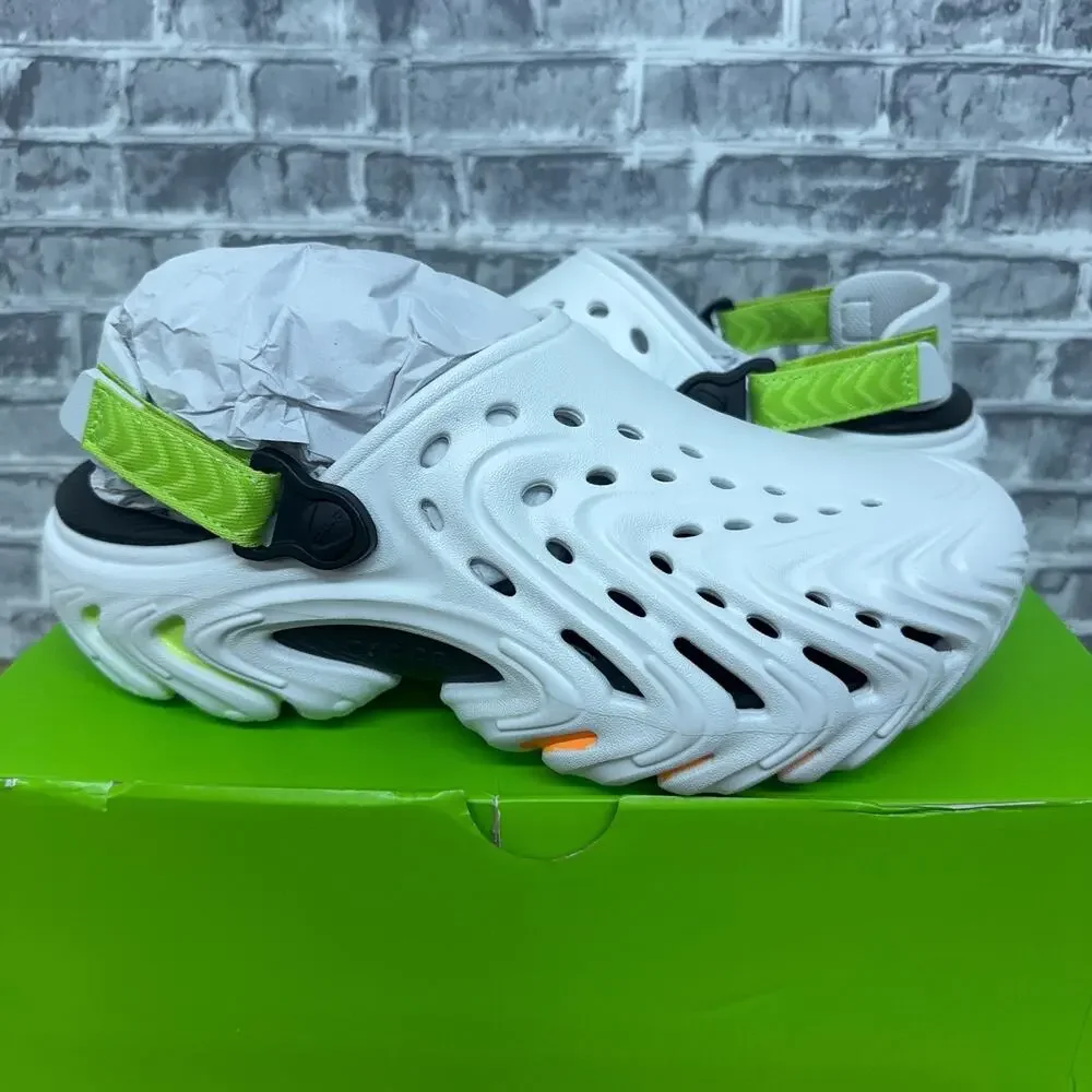 Crocs Echo II Moon Burst Clog White Green Orange Mens Size 8 / Womens 10 New
